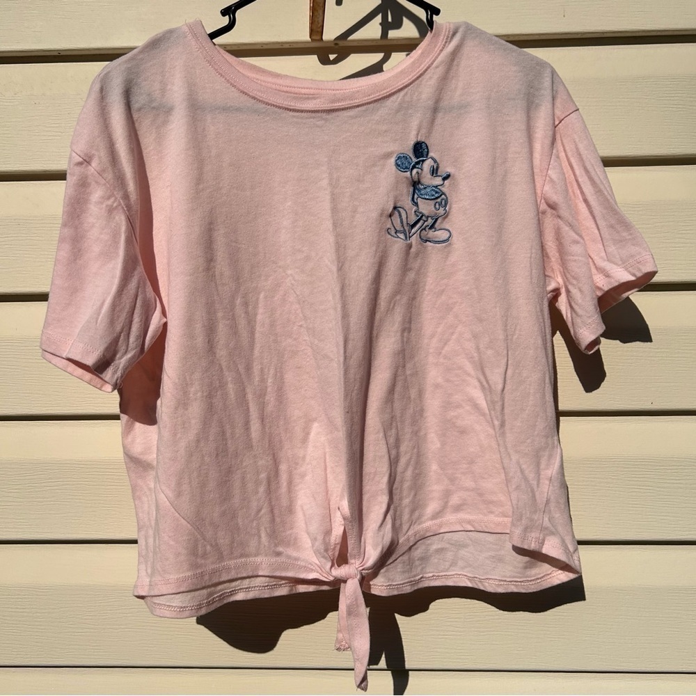 Disney Mickey Mouse Embroidered Crop T-Shirt - size small